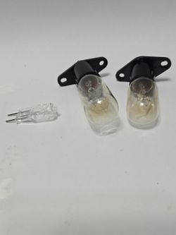 LG GE Microwave Light Bulb Assembly 75W 250V OEM Replacement Pair