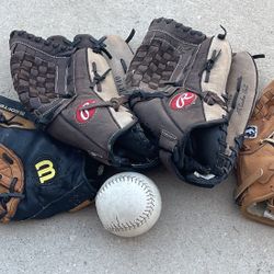 Priced to sell QUICK - UPDATE - Both Rawlings Sold - Wilson Softball & Franklin Baseball gloves - great condition.