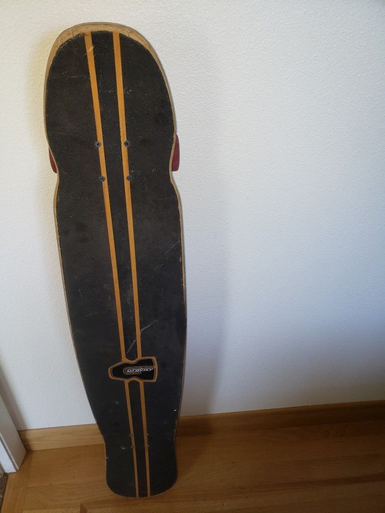 Rare Vintage Gravity Drop Kick Longboard w/ Upgrades - $155 (Divine 94A Slasher Wheels, Big Reds, Bespeed Axle Nuts $350 Into It