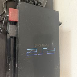 Used Ps2, With Two Used Working Controller And Games