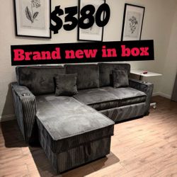 Black Pullout Sectional Sofa