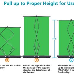 Neewer Pro Green Screen Backdrop Collapsible Chromakey Panel Professional  Video Film Maker Streaming 