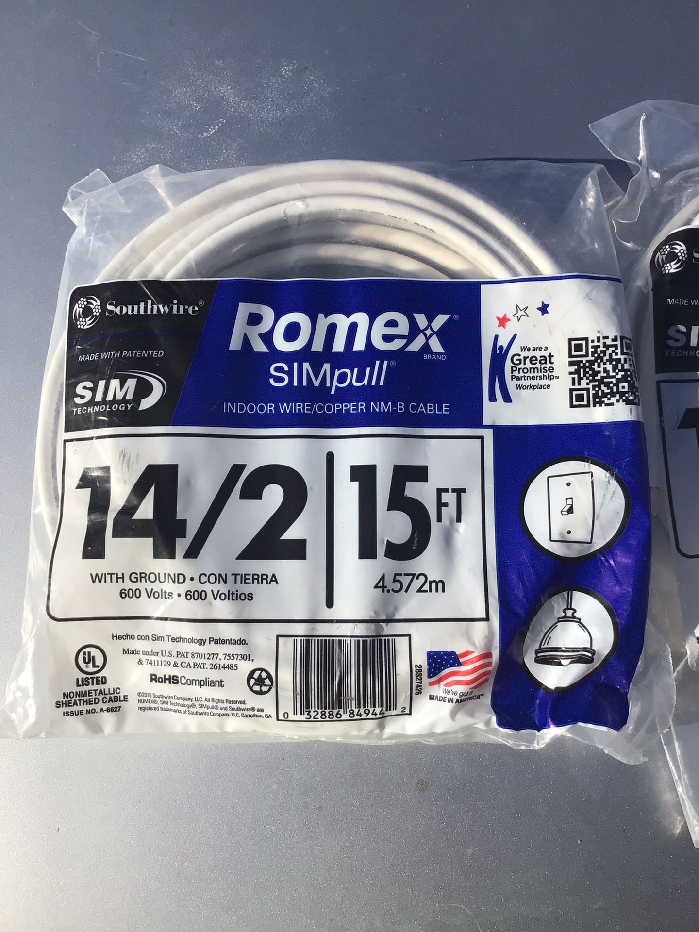 Romex 14/2 15 Feet $20