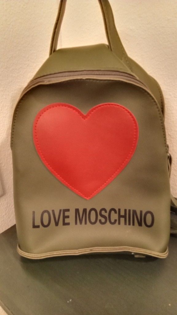 RARE LOVE MOSCHINO MINI ARMY GREEN BACKPACK