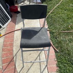 Black Counter Height Bar Stool with Backrest
