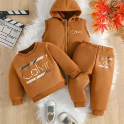 Children Long Sleeve Pull Over  3 Pcs Set 