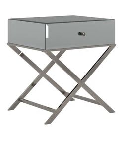 Two glass mirrored Side tables