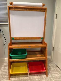 Kids Wooden Art Easel w/ Storage