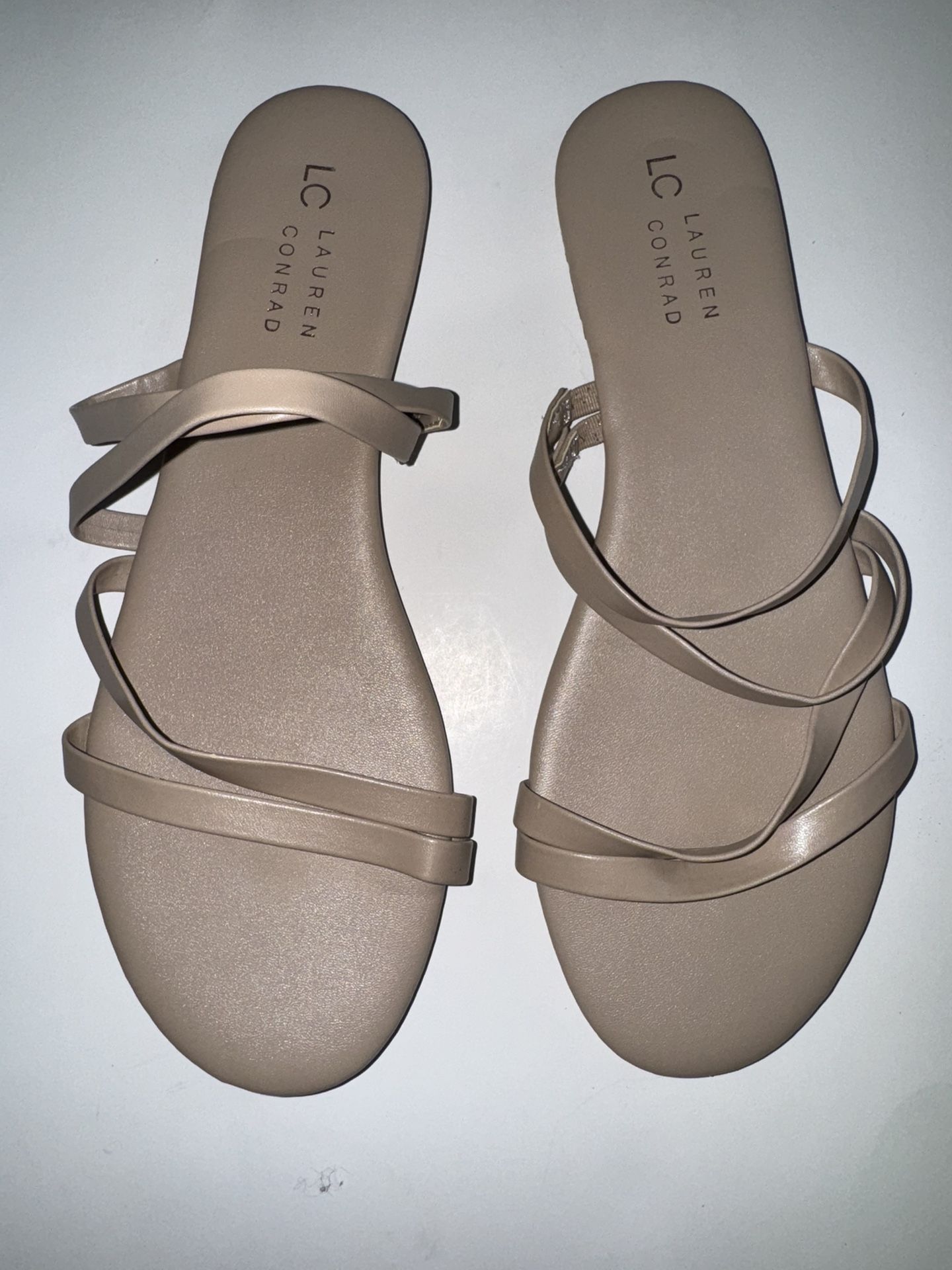 Lauren Conrad Flat Beige Sandals Size 9