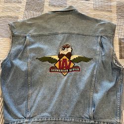 Vintage Tasmanian Devil Cut-Off Jean Jacket-Men’s/Large