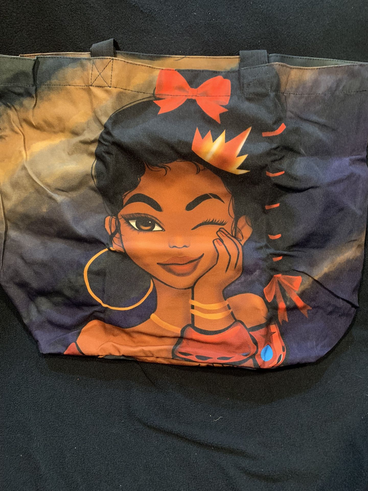 African American Girl Large Tote Bag
