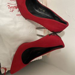 elegant red high heels shoes