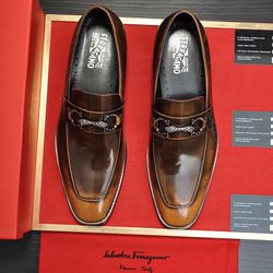 Ferragamo Men’s Leather Shoes With Box 2026 New 