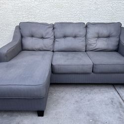 Gray Sectional With Reversible Chaise (WILL DELIVER)