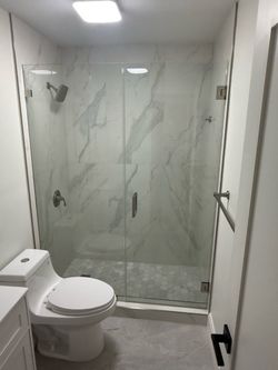 3/8 and 1/2 frameless glass showers