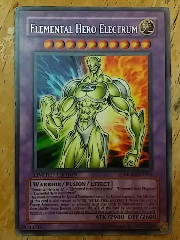 Yugioh card Elemental Hero electrum McDonald's promotional