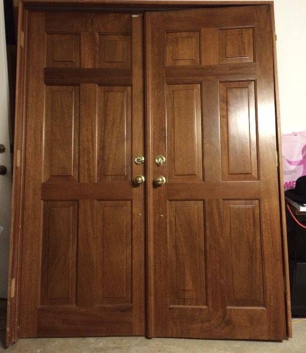 Solid Mahogany Entry Door With Frame 79 inches tall x 5 feet wide for