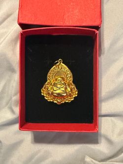 Gold-Tone Laughing Buddha Pendant