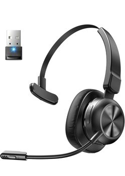 Wireless Bluetooth Trucker’s Headset with noise canceling Microphone New