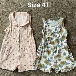 Toddler girl romper shorts bundle size 4T