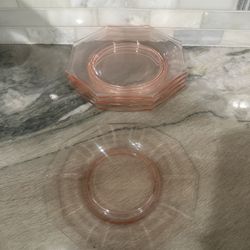 Pink Depression Glass Plates