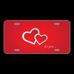 License Plate Novelty Car Front Love You Red Valentine Love Design