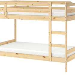 Pine Wood Bunk Beds w/ small dresser