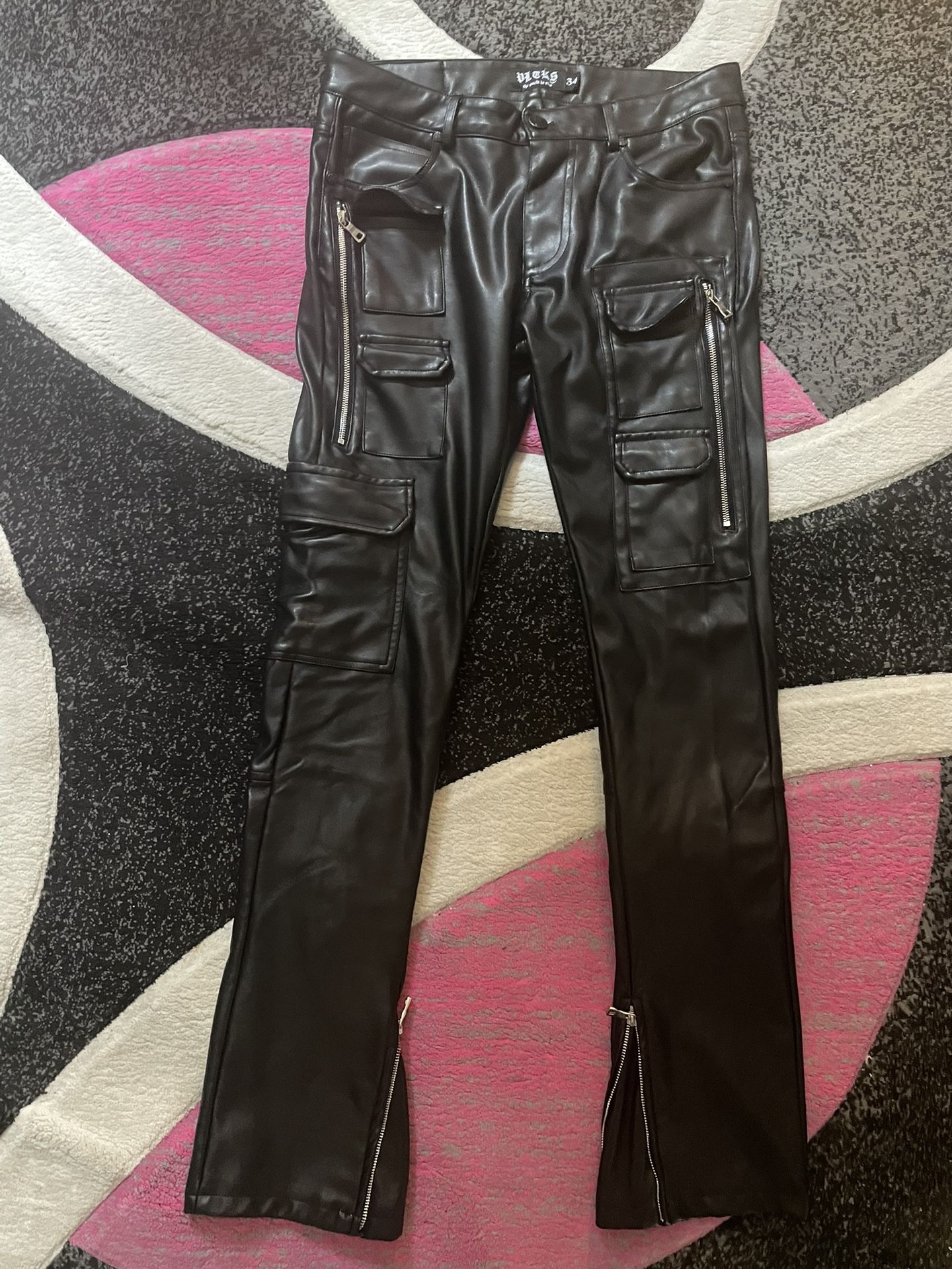 Mens Size 34 Leather Pants 80$