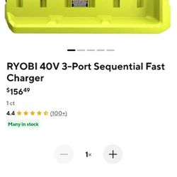 Ryobi 40v Triple Charger 