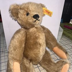 Steiff Hinged TEDDY BEAR Vintage Plush Stuffed Animal Tan 225?