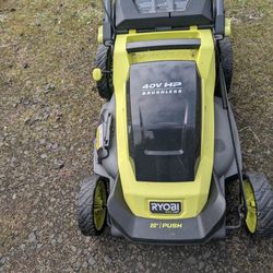 Ryobi 40v electric push mower. Like new!!