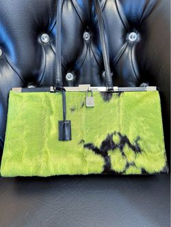 Vintage Gucci by Tom Ford F/W 1999 Green & black pony hair shoulder bag EXTREMELY RARE