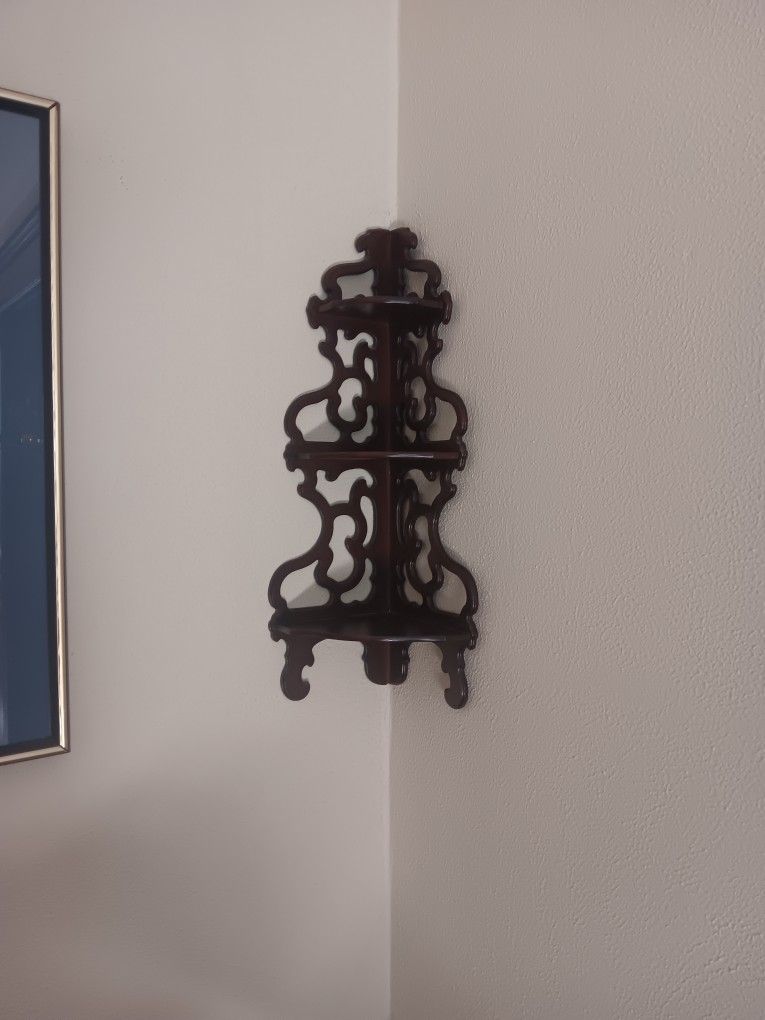 Vintage Mahogany Corner Shelf