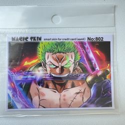 Anime One Piece Zoro Waterproof Credit Card Sticker Skin