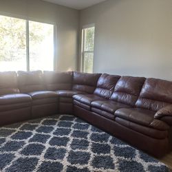 Leather Couch Reclining Sectional 