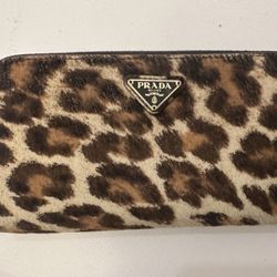 Prada Leopard Cavallino Wallet 