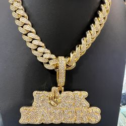 Fxck Haters Pendant with Cuban Link Chain 