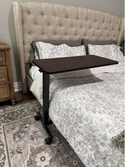 Adjustable Bedside Table with Wheels