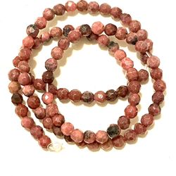 Strand Of Faceted  Rhodochrosite Beads