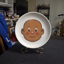 Genuine Fred Mr. Food Face 8.5" Ceramic Plate For Kids- Microwave And Dishwasher Safe- A Collector's Item