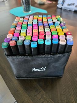 Touch 100 Count Dual Tip Markers with Black Carry Case