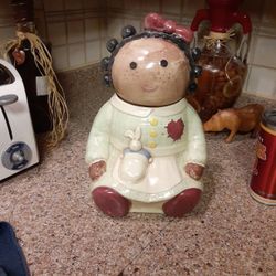 Pre-owned Vintage Rag Doll Cookie Jar