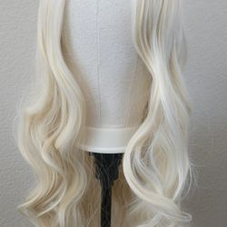 Blonde Long Wavy Wig-Synthetic 