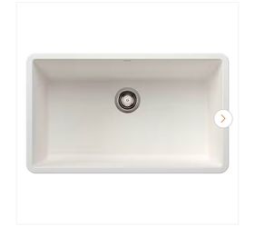 PRECIS Undermount Granite Composite 32 in. Single Bowl Kitchen Sink in White