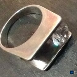 Sterling Silver And Diamond Ring