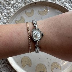 Vintage Waltham dainty silver elastic watch!