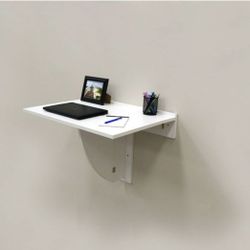 30" x 21.5" Wall Mounted Folding Table and Computer Desk White - InPlace

