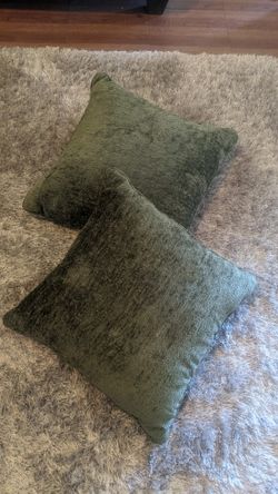 Two Dark Green Decorative Pillows $12
