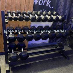 NEW DUMBBELLS SET 5-50 WITH RACK