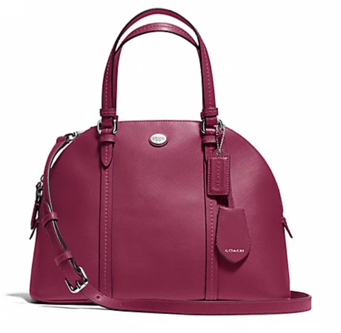 PEYTON LEATHER CORA DOMED SATCHEL (COACH F25671)